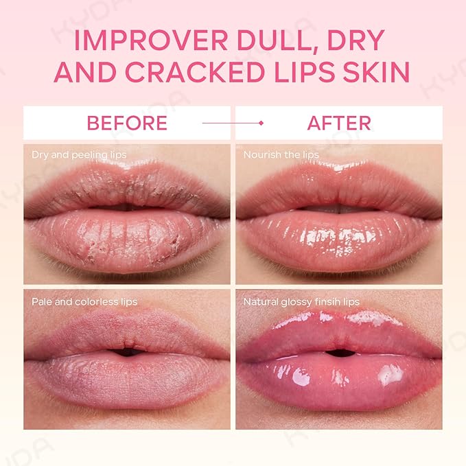 KYDA 4 Colors Color Changing Tinted Lip Balm, with Fruit Interlayer, Hydrating Tinted Lipstick, Daily Lip Moisturizer with Deep Nourishing, Buildable Natural Gloss Finish, Vegan Lipstick