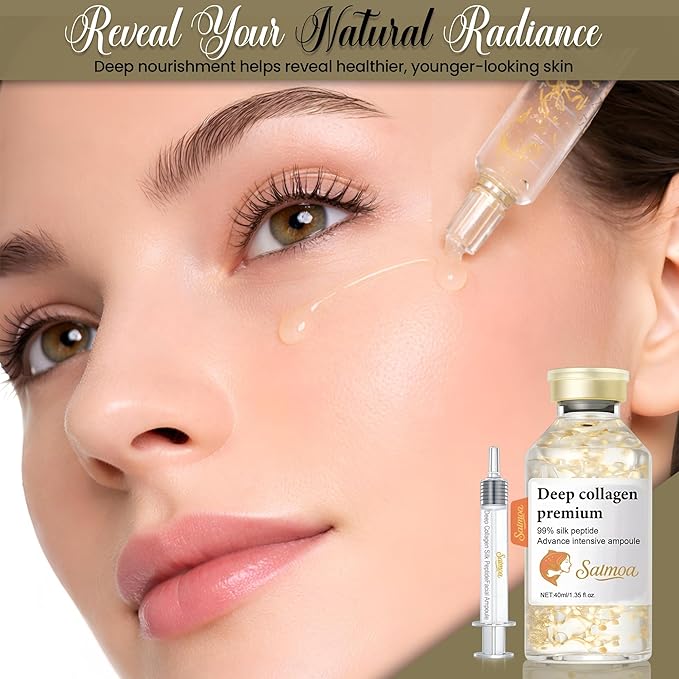 Silk Peptide Lifting Ampoule by Salmoa – Korean Anti‑Aging Serum with Collagen & 30 Peptides | Tightening, Firming, Wrinkle Repair | 72H Hydrating Peptide Complex