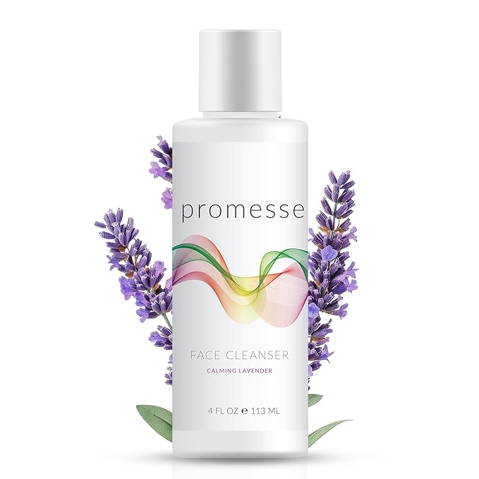 promesse Acne Control Facial Cleanser with Glycolic & Salicylic Acid | Anti-Aging Gentle Exfoliating Face Wash | Lavender Scented Hydrating Cleanser with Natural Ingredients for Skin Wash - 4 fl oz