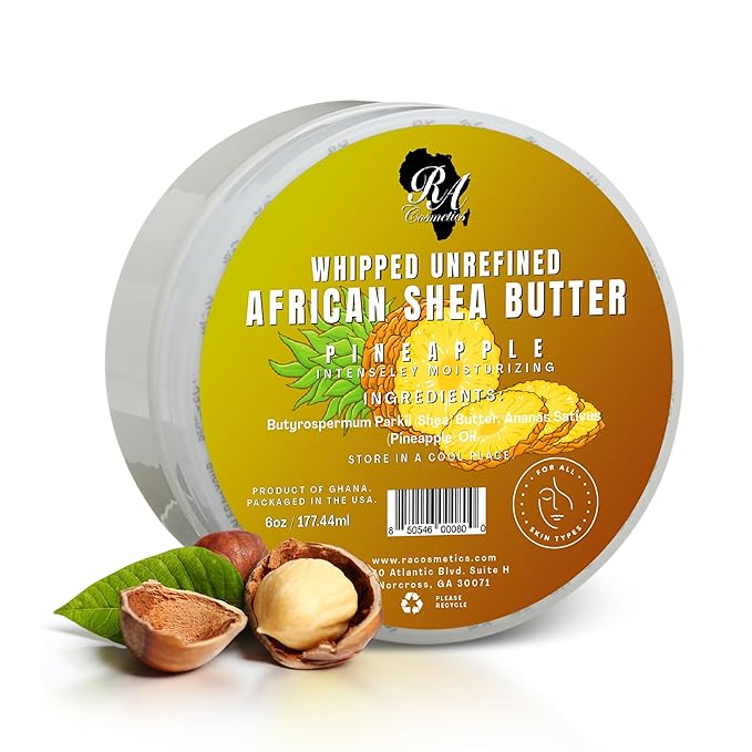 RA COSMETICS 100% African Shea Butter & Whipped Shea Butter Pineapple - 6oz