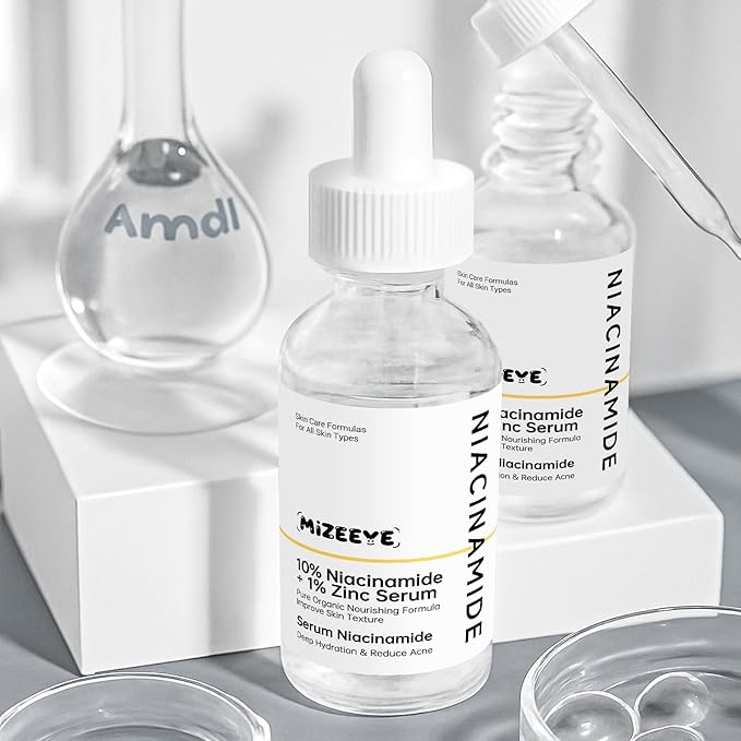 Niacinamide 10% + Zinc 1% Face Serum for Women, 2 PCS Refreshing Niacinamide Facial Serum For Acne.