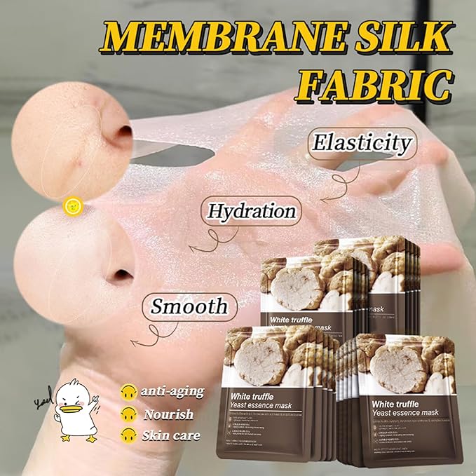 Hydrating Facial Mask Sheet Set of 5, Moisturizing Face Mask for Smooth and Supple Skin, Refreshing Self Care Beauty White Truffle One Size