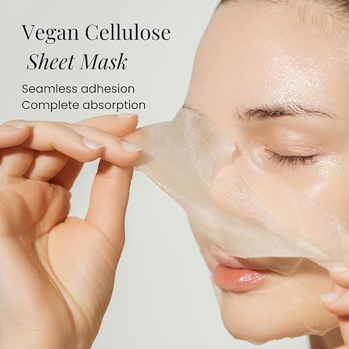 BEIGIC Luminous Hydrating Sheet Mask - Vegan Moisturizing Firming Face Mask Pack with Peptides, Vitamin C & Niacinamide for Dewy Glass Skin (0.84 fl oz)