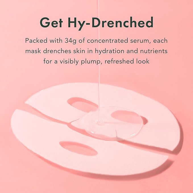 Rael Face Mask – Deep Hydration & Moisturizing Sheet Masks, Daily Skincare, Advanced PM Routine for Glowing Skin, Korean Skin Care (Collagen Salmon PDRN, 4 Count)