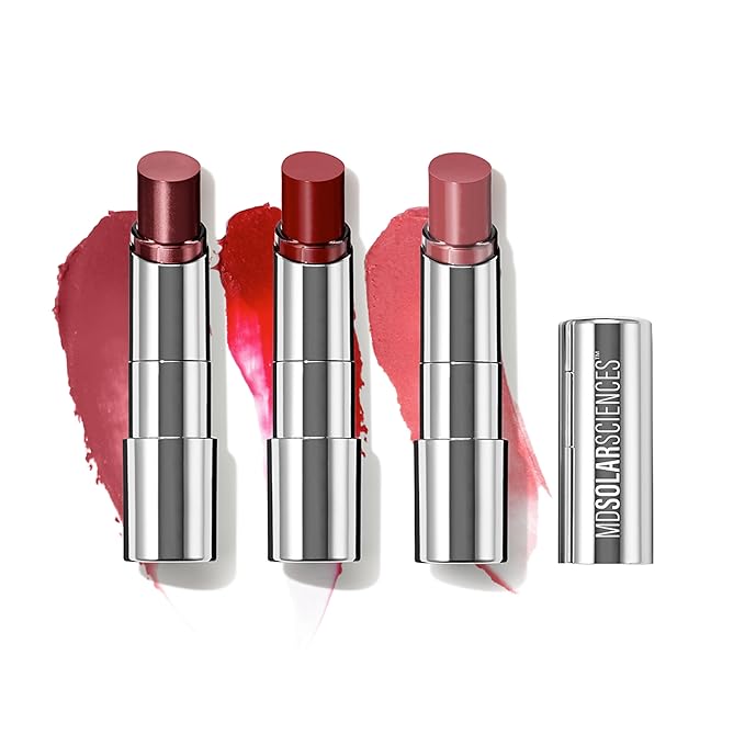MDSolarSciences The Vivids Hydrating Sheer Lip Balm Trio SPF 30 | Tinted Sunscreen for Lips | Moisturizing Shea Butter, Avocado Oil & Vitamins E & C | Buildable Color, Vegan, Gluten-Free (0.45 Oz)
