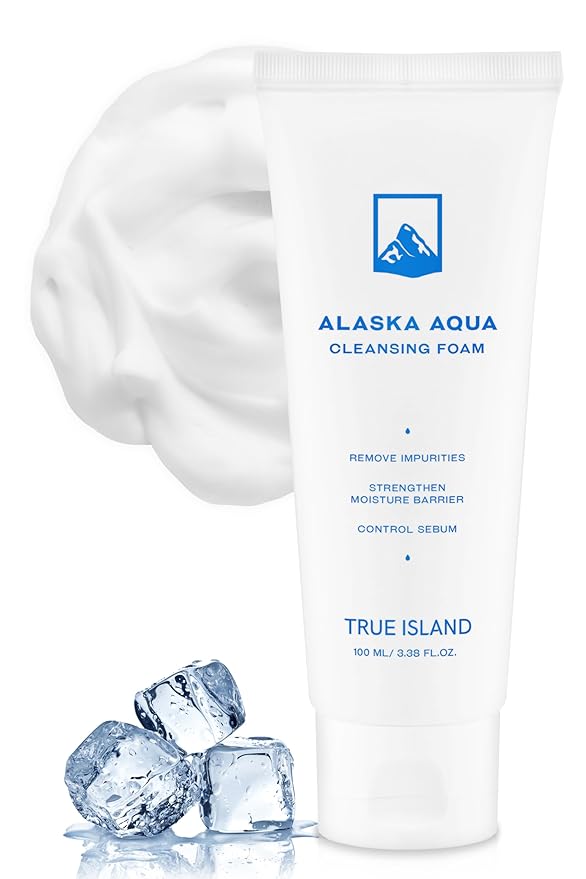 Alaska Aqua Cleansing Foam Hydrating Facial Cleanser w/Hyaluronic Acid | Skin-Balancing Face Cleanser for Women & Men | Moisturizing Cleanser Face Wash for Sensitive Skin (3.38 fl. oz)