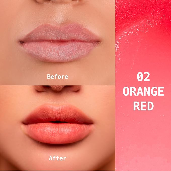 Ruby Kisses Balm Up Tinted Lip Balm, Non-Greasy Hydrating Formula, Nourishing Coconut Core & Vitamin E Infused, Care with Natural Shine, Lightweight Sheer Color (Orange Red)