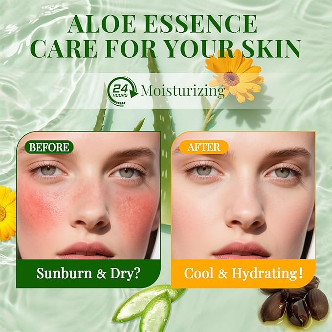 KONEUK 12 Pack Aloe Vera Face Masks Skincare, Sheet Aloe Hydrating Face Mask for Sunburn Relief and After Sun Care, Bulk Aloe Vera Face Mask for Spa Party Gifts