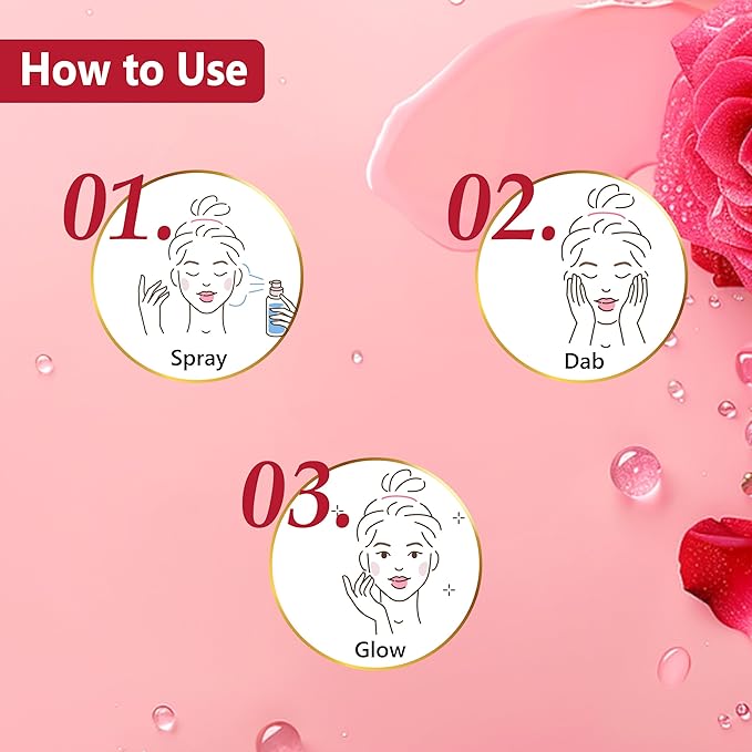 Good Vibes Rose Glow Face Toner Spray | Balances pH | Minimize Pores | Refreshing & Hydrating Facial Mist | Paraben & Alcohol Free | 4.06 Fl Oz/120ml