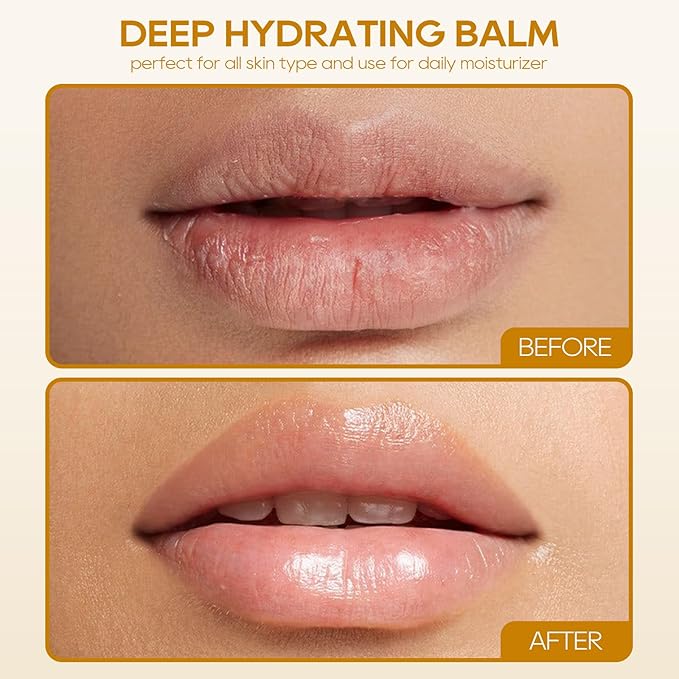KYDA 3 Pcs Vitamin E Moisturizing Lip Balm, Deep Hydrating Tinted Lip Balm, Reduce Fine Lines, Daily Lip Moisturizer for Dry Cracked Lips, Colorless Finish