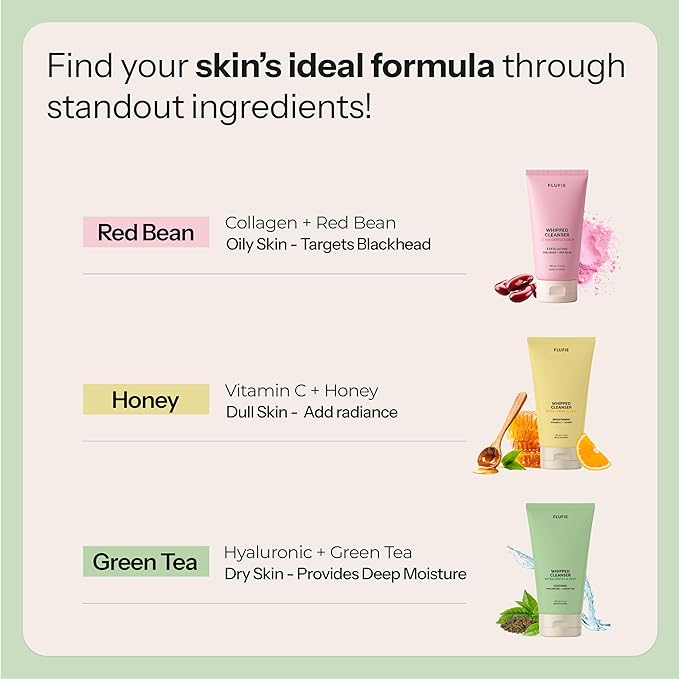 Whipped Facial Cleanser with Hyaluronic Acid & Green Tea – Deep Hydration & Gentle Pore Care – Dermatologist Tested, Anti-Aging, Korean Skin Care – Vegan, Cruelty-Free, Paraben-Free – 4.4 oz