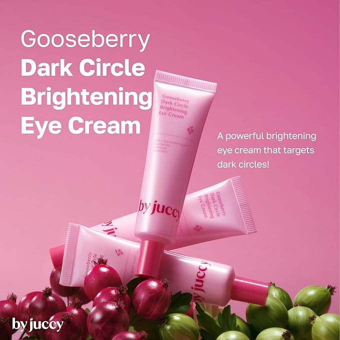 Gooseberry Dark Circle Brightening Eye CreamㅣFor Puffy Eye Bags, Wrinkles, Fine Lines | Vitamin C, Glutathione, PeptidesㅣAnti-aging Korean Skin Care | Korean Eye Cream | By Juicy | 1.01 Fl.oz