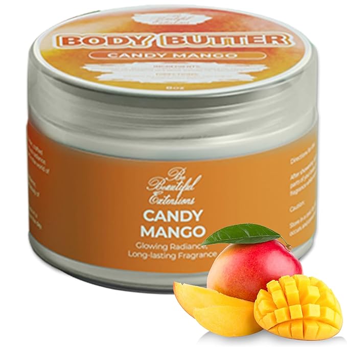 body butter candy mango scent long -lasting fragrance,hydrate skin jojoba oil and more 8oz