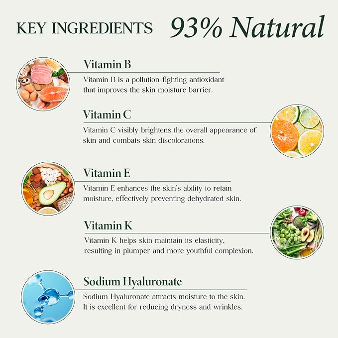 Clara’s New York 95% Natural Multi Vitamin Facial Serum with Vitamin E – Hydrating & Antioxidant Face Serum for Healthy, Glowing Skin – Made in USA 30ml / 1 Fl Oz