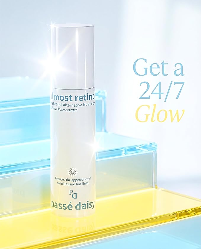 Passé Daisy, Almost Retinol Sérum, Daily Renewal, Face Care, Skin Booster, Age-Defying, Vitamins, Antioxidants, Softens Look of Fine Lines, Sensitive Skin, Lightweight, Natural Formula, 1.69 Fl Oz.