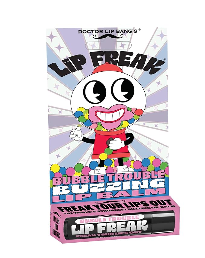 Doctor Lip Bang's BUZZING Lip Balm | Lip Freak | 100% All Natural | Cruelty Free | Flavoured Lip Freak (Bubble Trouble-Next Gen)