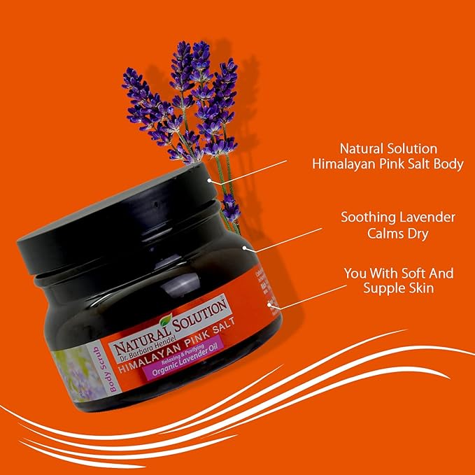 WBM Himalayan Salt Body Scrub with Organic Lavender Oil, Relaxing and Purifying Deep Cleansing – 12.3 oz (Pack of 2)