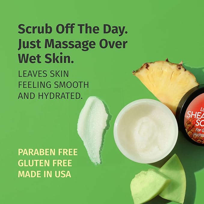 HEMPZ Sugar Body Scrub All Natural Exfoliating Shea Butter, Sugar, and Salt - For Women, Men, and Teens, 7.3 fl oz (Pineapple & Honey Melon)