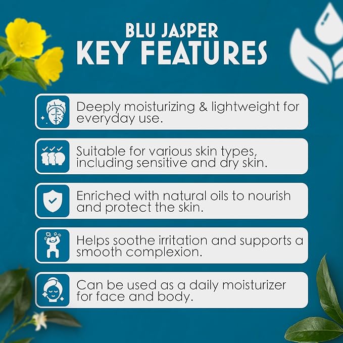 Honestly Essential Blue Jasper Face and Body Moisturizer for Women with SPF | Natural Facial Moisturizing Lotion with Aloe Vera & Jojoba | Hydrating Face Cream with SPF for Nourished Skin | 2oz