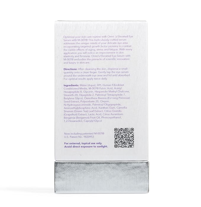 Omni Bioceuticals Elevated Eye Serum with Growth Factors and M-007® with 1 Refill - 15ml Serum with Additional 15ml Refill