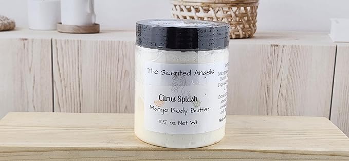 TSA Handmade Whipped Mango Citrus Splash Body Butter Cream, Luxury Body Lotion for Dry Skin, Daily Moisturizing Shea Butter, Sunflower Oil, Women, Men, Teens, 5.5 oz Jar (Citrus Splash, 5.5 oz)