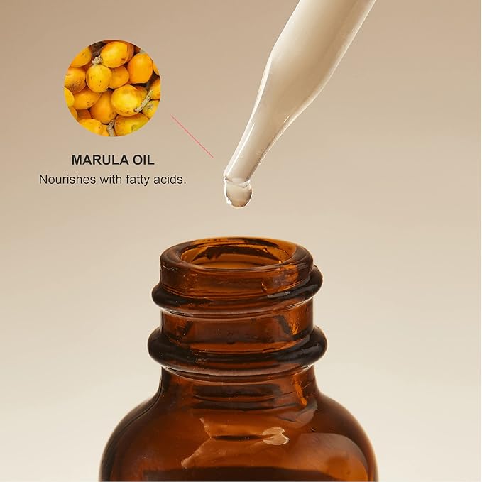 100% PURE Organic Marula Oil Cold-Pressed For Face Body Hair Hydrating Vitamins & Omega Fatty Acids Support Glowing Plumped Up Youthful Skin - Natural Moisturizer Facial Radiance - Vegan - 1oz