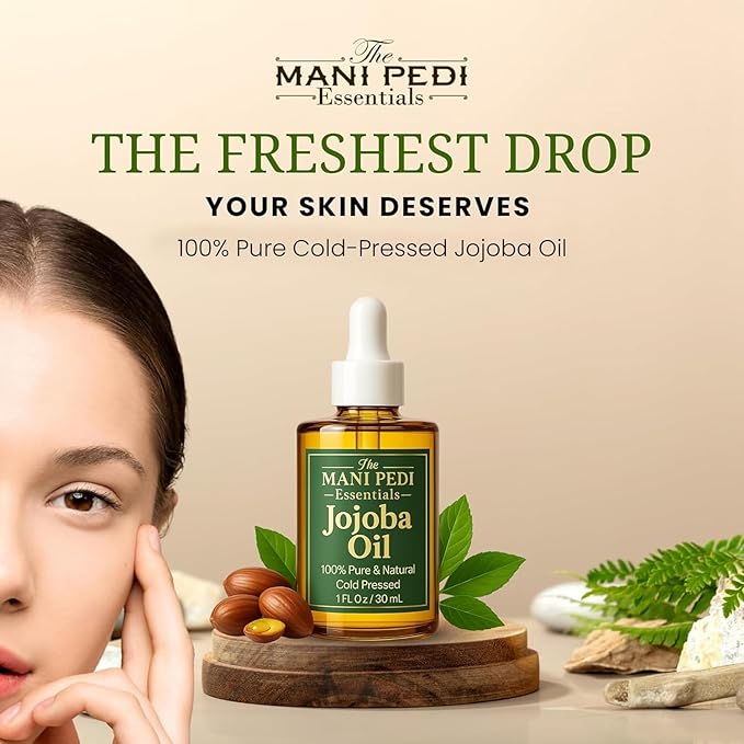 TMPE 100% Pure Jojoba Oil, Cold Pressed, Non-Comedogenic Moisturizing Oil for Hair, Face, Skin & Nails - 1 fl oz