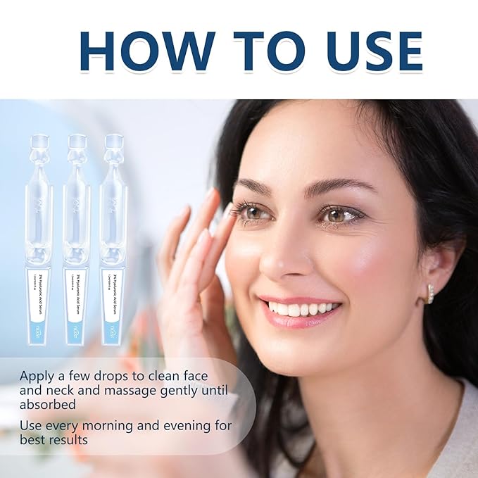 3% Hyaluronic Acid Serum Ultra-Hydrating Vials, Hyaluronic Acid Tubes, Wake Nature Perfection Hyaluronic Acid, 3% Hyaluronic Acid Serum for Face, Ultra Hydrating Serum (1 Box of 30)