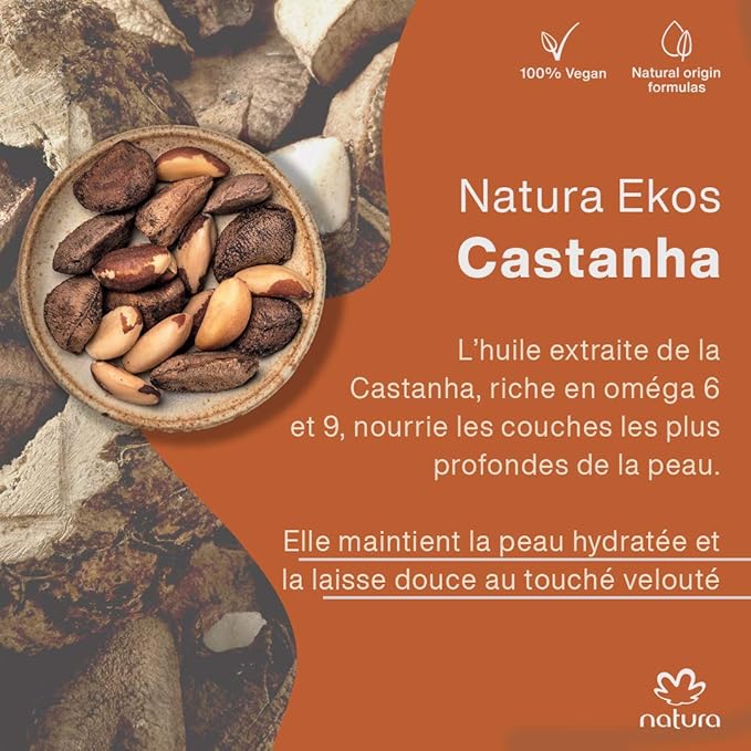 Natura Ekos Castanha Body Scrub – Exfoliating Sugar & Brazil-nut Oil Body Polish – 100% Vegan, Fair-Trade, Eco-Packaged – Dry & Sensitive Skin Moisturizer – Hydrating & Revitalizing, 7 oz (200 g)