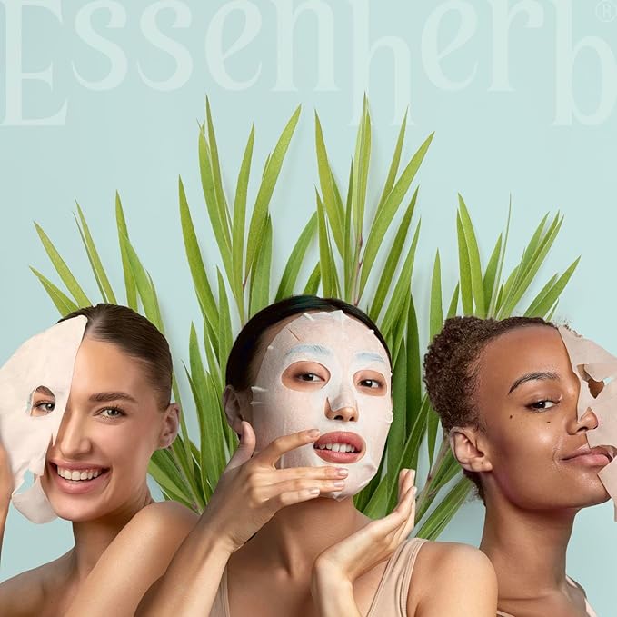 Tea Tree Relief Cotton Mask, Soothing & Hydrating, Vegan, Korean Skin Care Face Mask 23g*5sheets