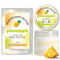 Pineapple Whipped Body Butter for Pineapple Scent Whipped Body Butter for Women, Shea Body Moisturizer for Dry Skin, Gentle Hydration with Long Lasting Moisture-3.4 floz+6.8 floz