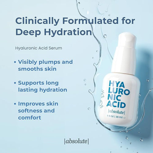 Absolute Hyaluronic Acid Hydrating Serum for Visibly Plumper, Smoother Looking Skin