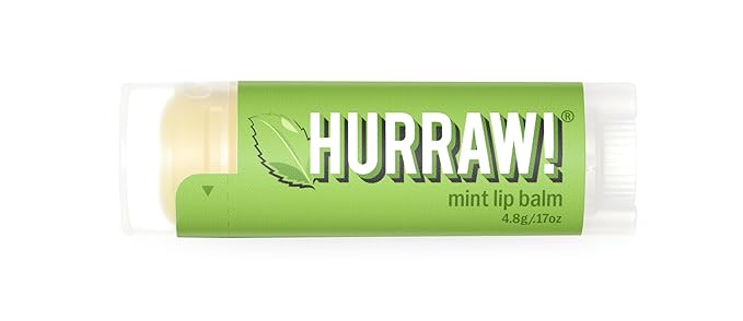 Hurraw! Mint Lip Balm: Organic, Certified Vegan, Cruelty and Gluten Free. Non-GMO, 100% Natural Ingredients. Bee, Shea, Soy and Palm Free. Made in USA