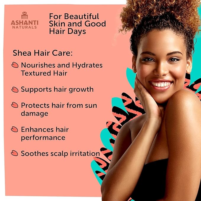 Ashanti Naturals Creamy Shea Butter Body Butter | Grade A, 100% Natural Raw Shea Butter for Dry Skin, Face and Hair (White, 8oz)