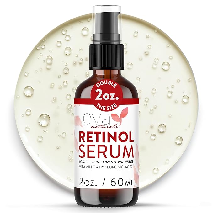 Retinol Serum for Face with Hyaluronic Acid – Lightweight Night Serum for Smoother, Radiant-Looking Skin – Improves the Appearance of Fine Lines & Uneven Tone – 2 oz