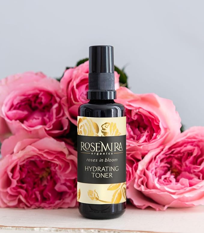 Organic Roses in Bloom Hydrating Toner for All Skin Types - Dry, Mature, Combination, Oily, Sensitive Skin - 1 Month Supply (1.7 OZ) - Made in USA