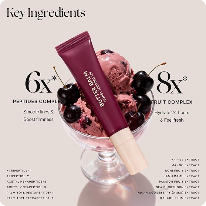 Nature Republic Honey Melting Lip Butter Balm – Hydrating Tinted Balm with Peptides, for Sheer & Glossy, Smooth & Soft Lips (BLACK CHERRY)