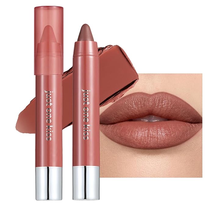 Mocha Rosewood Cream Lipstick Lip Crayon, Hydrating Lipstick for Women, Smooth Natural Color Tinted Lip Balm & Lip Crayon Liner in One, Buildable Color with Soft Finish, 06