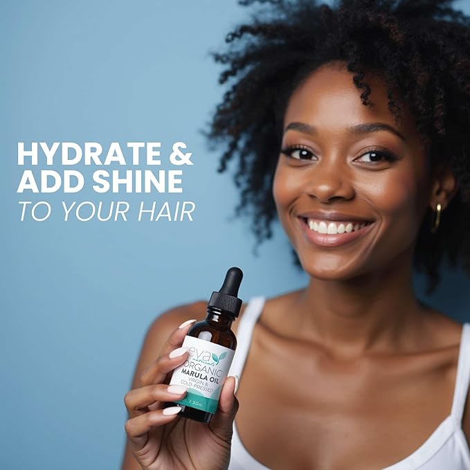 Eva Naturals Marula Oil – 100% Pure Cold Pressed Oil for Face, Hair, Skin & Body – Lightweight Facial & Massage Serum – Moisturizer for Aging Care, Gua Sha & Beard Use – 1 Oz