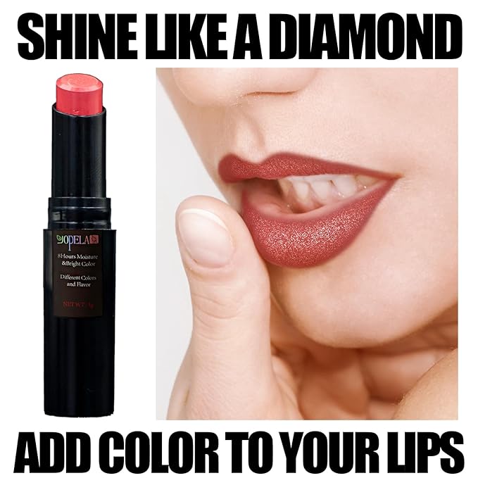 Yopela 10 Pack Tinted Lip Balm With Glitter Powder Tinted Chapstick - Moisturizing, Soothing, and Repairing Dry and Chapped Lips Valentine's Gift