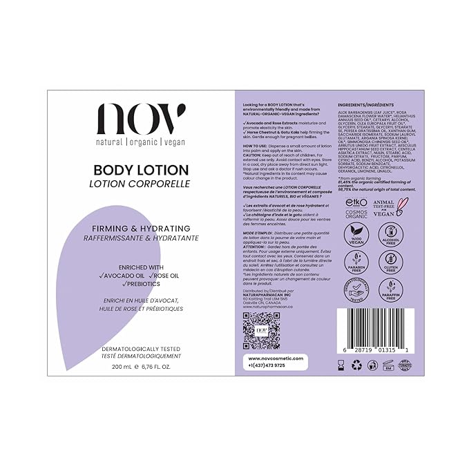 Firming and Hydrating Body Lotion - Moisturizer, Nourishing, Prebiotics, Scratch Marks, Skin Elasticity, Supports Collagen | Good for Eczema and Dry Skin, 6.76 Fl Oz