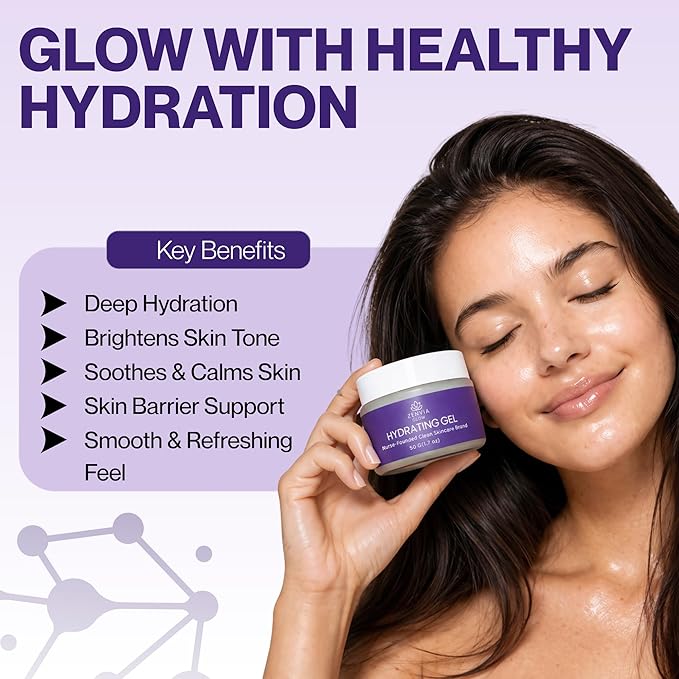 Gel Moisturizer for Face (50g) - Hydrating Face Moisturizer with Aloe Vera, Niacinamide & Vitamin E - Water Based Moisturizer for Face for Brightening & Soothing Oily Skin