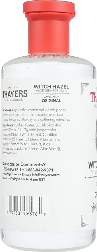 Thayers Witch Hazel with Aloe Vera, Original Astringent 12 oz