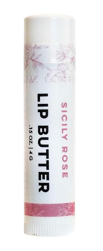 Sicily Rose Tinted Lip Butter - All-Natural Organic Formula with Cold-Pressed Oils & Beeswax - Handmade in USA