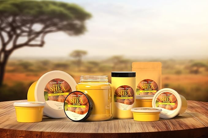 Raw African Shea Butter 12 oz Yellow/Gold Grade A 100% Pure Natural Unrefined Fresh Moisturizing, Ideal for Dry and Cracked Skin. It can be used in the Body, Hair and Face.