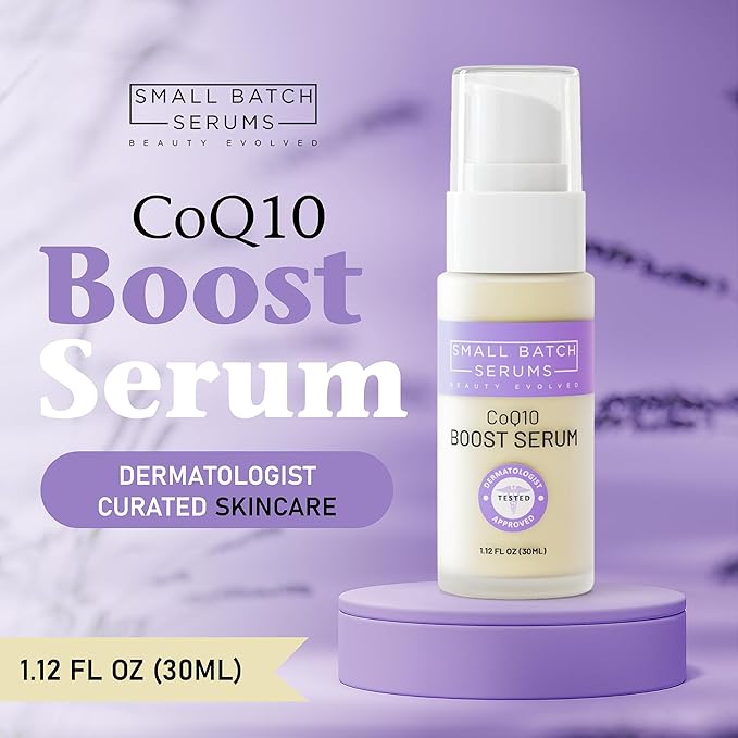 CoQ10 Pure Boost Glowing Face Serum - Coenzyme Q10 Serum with Hyaluronic Acid & Vitamin E for Enhanced Anti Aging Skin Care - Hydrating Hyaluronic Acid Facial Serum - Made in USA