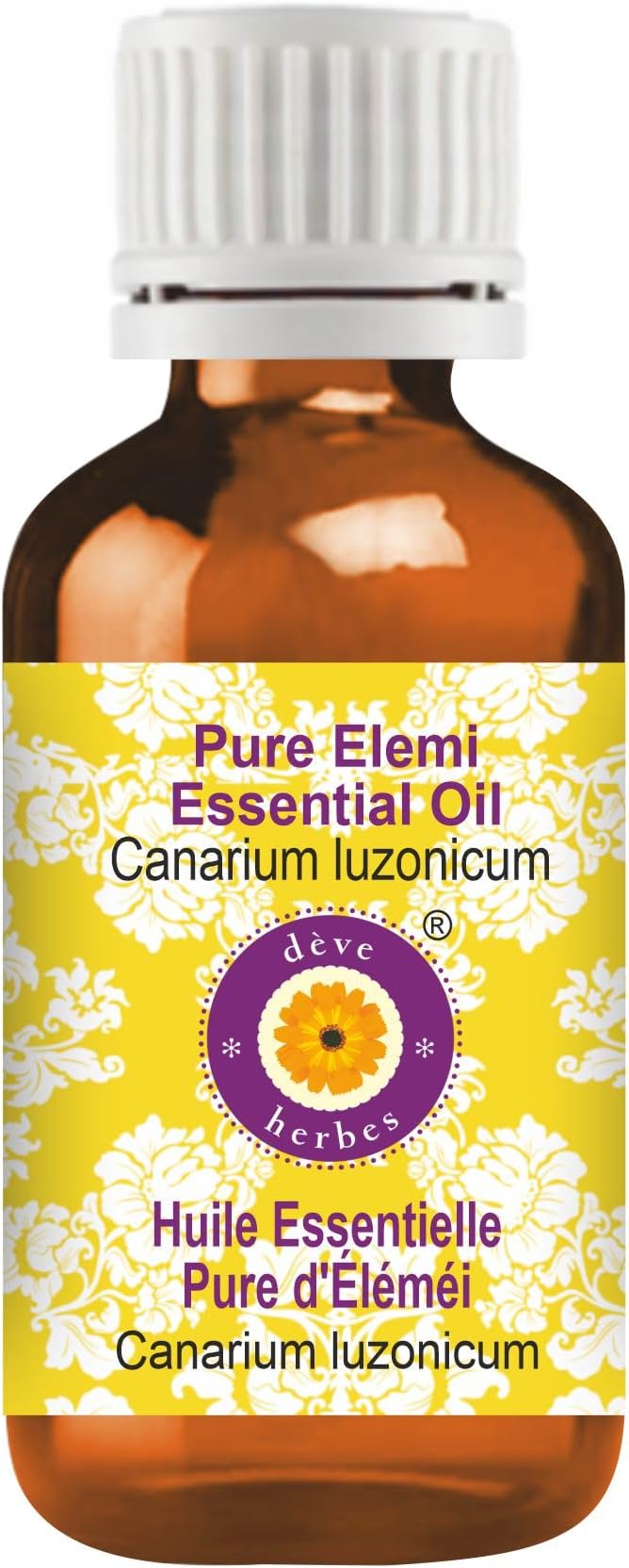 dève herbes Elemi Essential Oil (Canarium luzonicum) Pure | Non-Sticky | Non-Greasy | Lightweight | Men & Women | All Skin Types | Steam Distilled 10ml (0.33 oz)