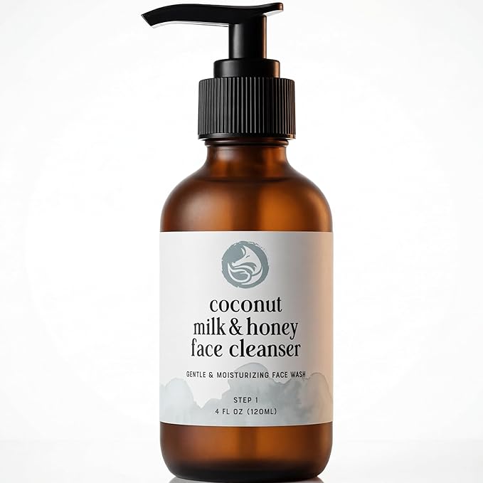 Coconut Milk & Honey Face Wash 4 fl oz – Gentle Hydrating Cleanser for Sensitive to Dry Skin | Fragrance-Free, Non-Drying Formula with Aloe & Jojoba | Ideal for Redness, Dryness & Daily Makeup Removal