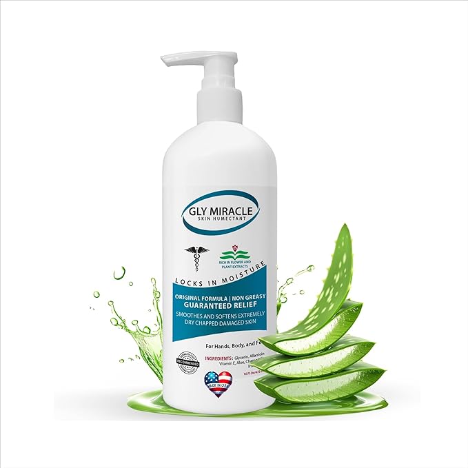 GLY MIRACLE Lightly Scented Non-Greasy Body Lotion, 16 oz High-Glycerin Hydration for Extremely Dry Skin, Hands, Feet & Body