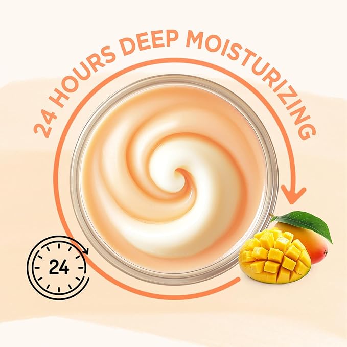 Mango Whipped Shea Body Butter, Natural Whipped Shea Butter for Women Dry Skin, Gentle Hydration with Long Lasting Moisture 6.8 floz